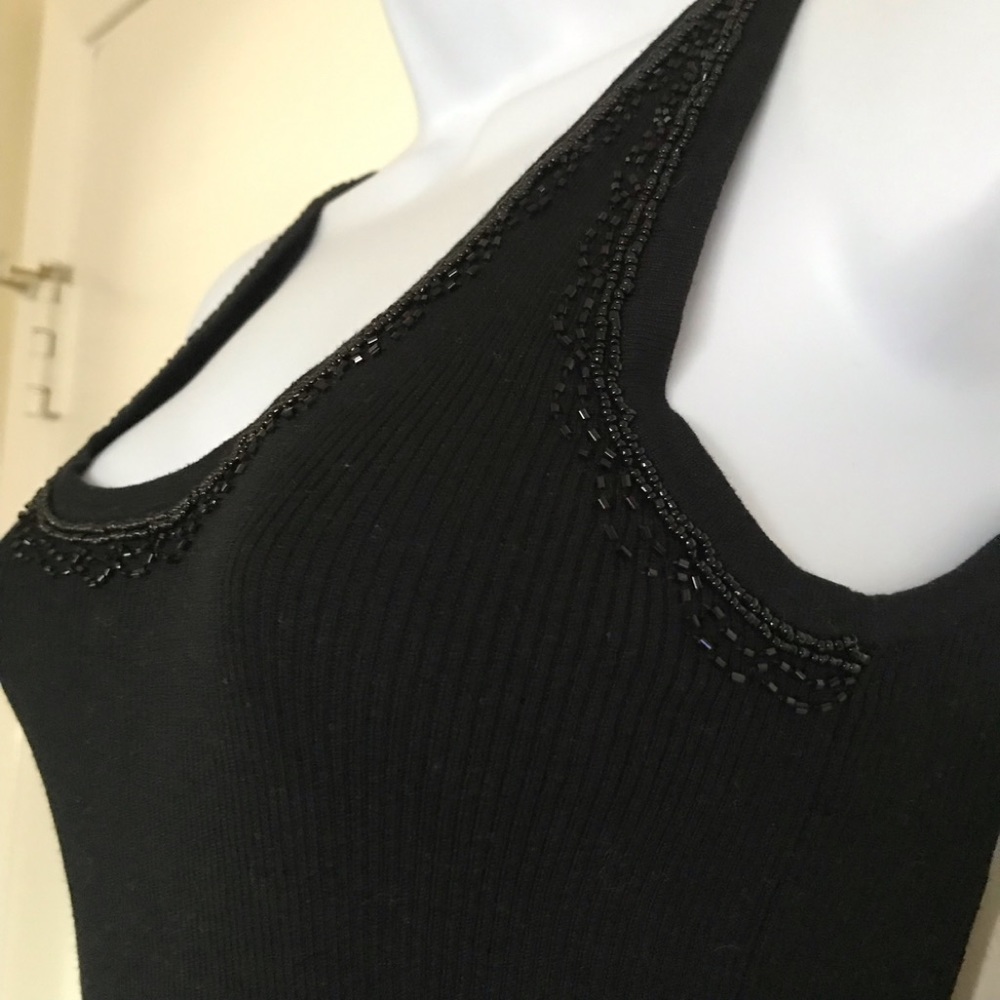 Vintage ESSENDI 90s size S sleeveless women black top 55% silk 45 % COTTON - Picture 13 of 16